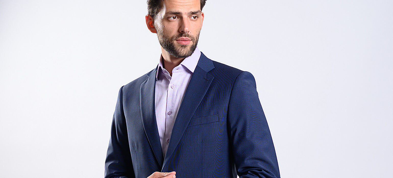 Tmavě modrý Slim Fit oblek