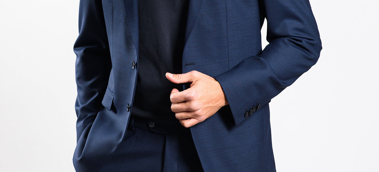 Tmavě modrý Slim Fit oblek