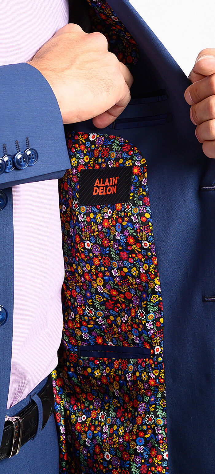Tmavě modrý Slim Fit oblek