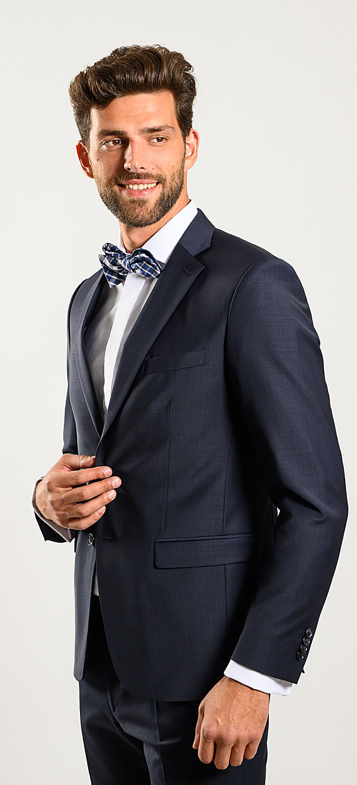 Tmavě modrý Slim Fit oblek