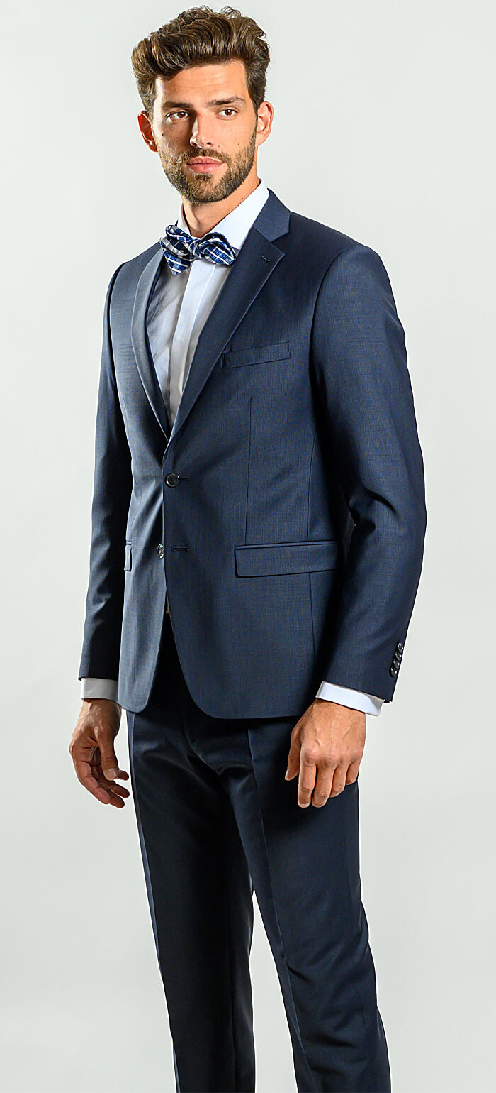 Tmavě modrý Slim Fit oblek