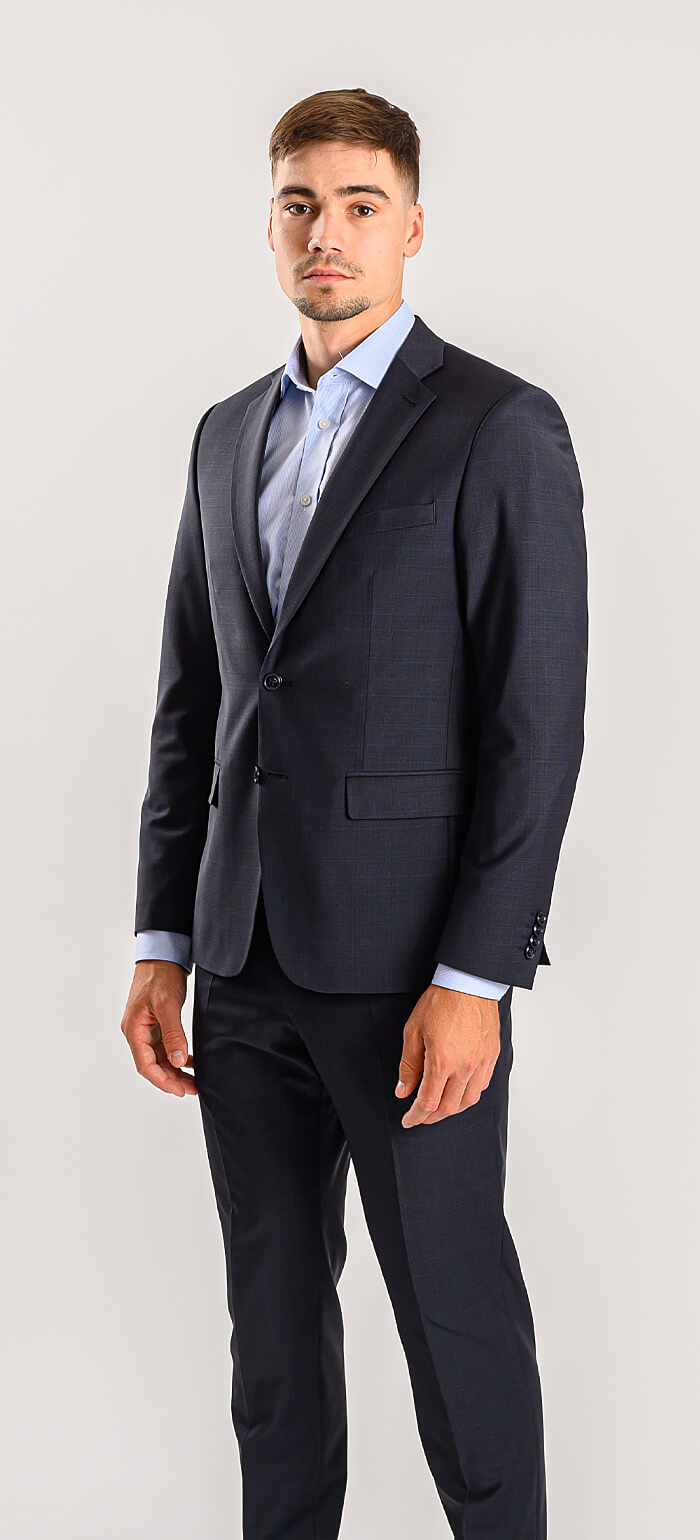 Tmavě šedý Slim Fit oblek