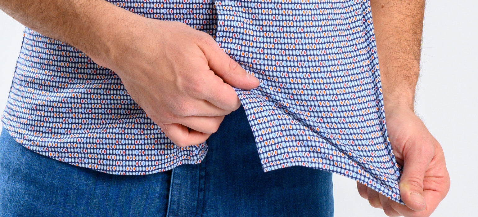 Vzorovaná strečová Extra Slim Fit košile s krátkým rukávem